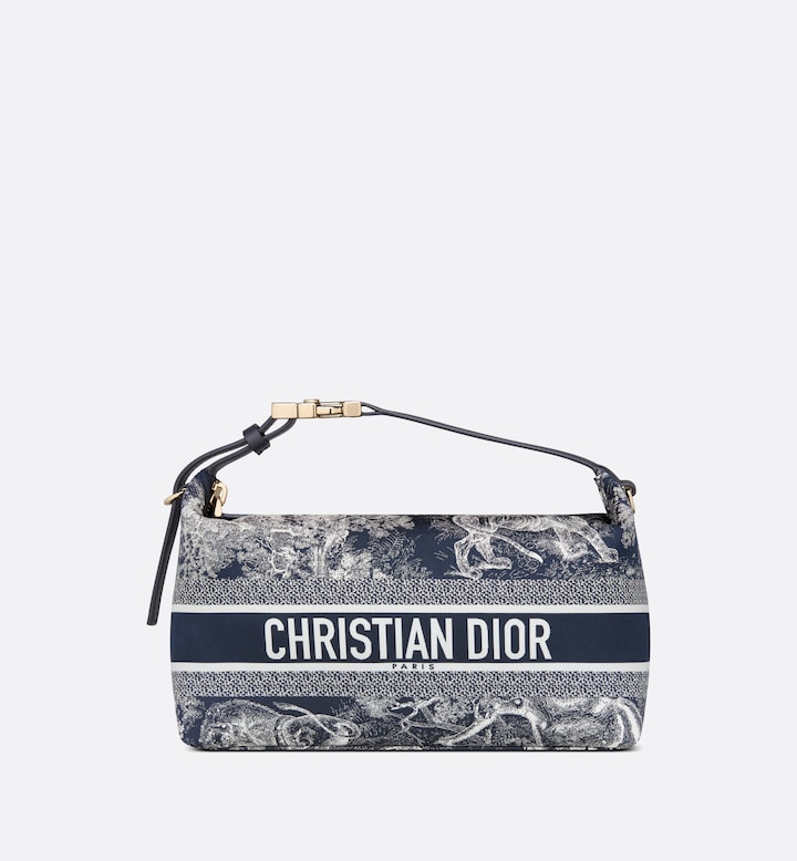 Dior 迪奥 S5554OTEU_M928 中号 DiorTravel Nomad 手拿包 蓝色科技面料 Reverse 茹伊印花