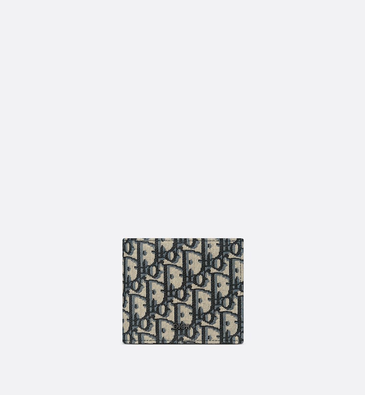 Dior 迪奥 2OBBC027YSE_H05E 短款钱包 米色和黑色 Oblique 印花