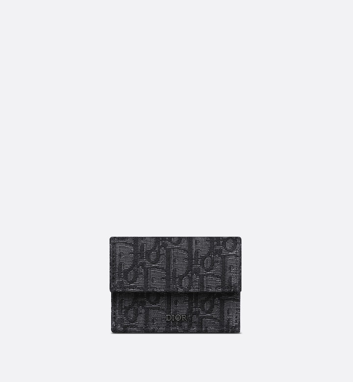 Dior 迪奥 2OBBC110YSE_H03E 三折钱包 黑色 Oblique 印花