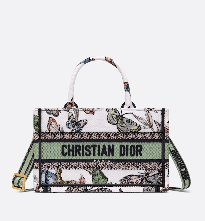 Dior 迪奥 S5573CESR_M20E 迷你 Book Tote 手袋 白色面料多色 Mexico 茹伊印花刺绣 (21.5 x 13 x 7.5 cm)