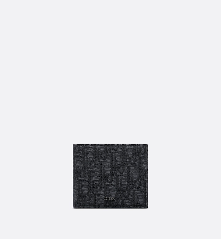 Dior 迪奥 2OBBC027YSE_H03E 短款钱包 黑色 Oblique 印花